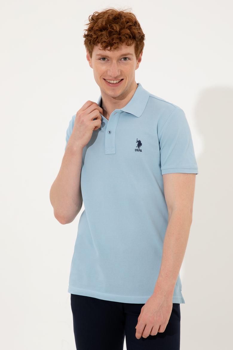 Erkek Açık Mavi Polo Yaka T-Shirt Basic