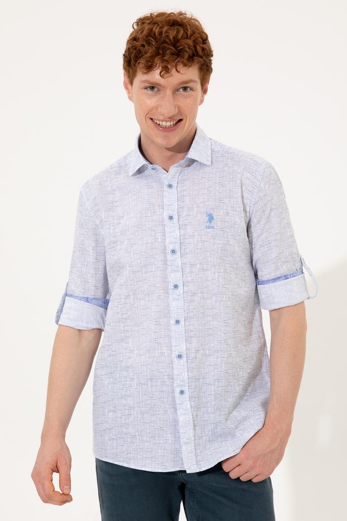 Erkek Mavi Uzun Kollu Gömlek