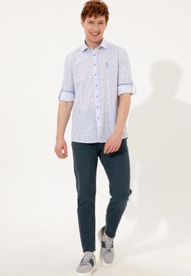 Erkek Mavi Uzun Kollu Gömlek - 50246334008