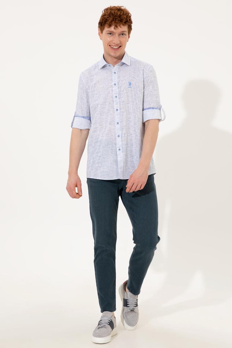 Erkek Mavi Uzun Kollu Gömlek - 50246334008