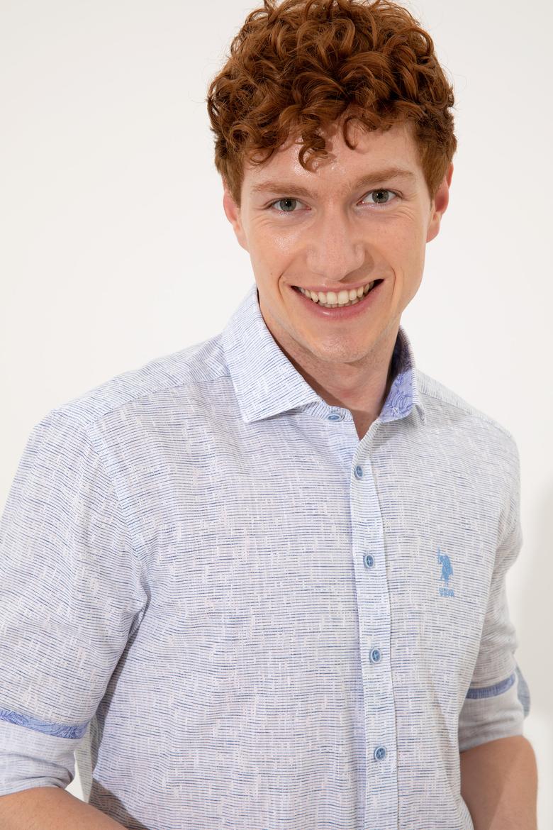 Erkek Mavi Uzun Kollu Gömlek - 50246334008