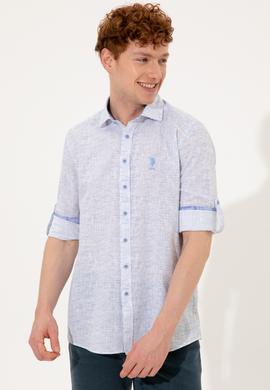 Erkek Mavi Uzun Kollu Gömlek - 50246334008