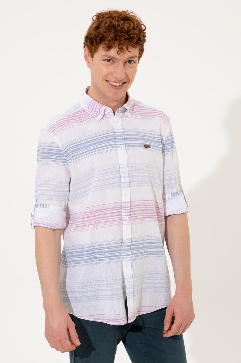 Erkek Menekşe Uzun Kollu Gömlek