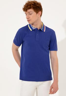 Erkek Mavi Polo Yaka Tişört - 50249136018