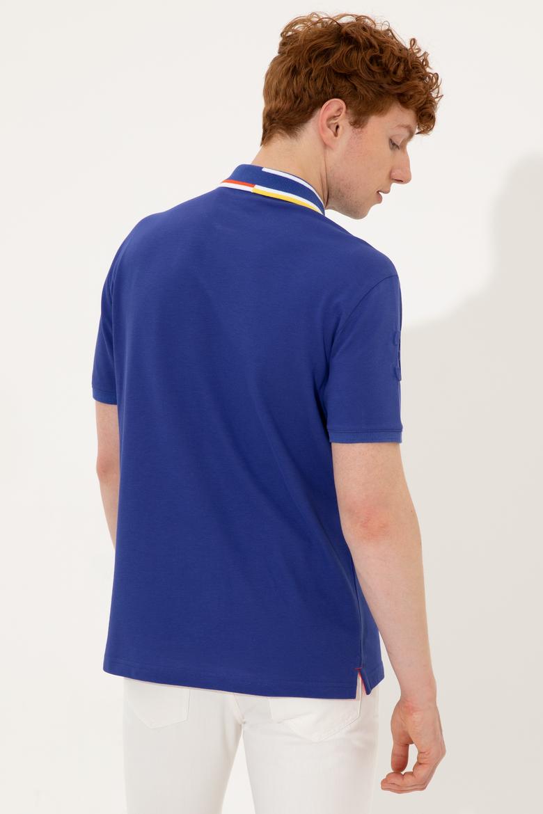 Erkek Mavi Polo Yaka Tişört - 50249136018