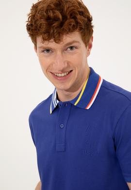 Erkek Mavi Polo Yaka Tişört - 50249136018