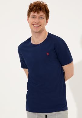 Erkek Lacivert Bisiklet Yaka Basic T-Shirt - 50248521016