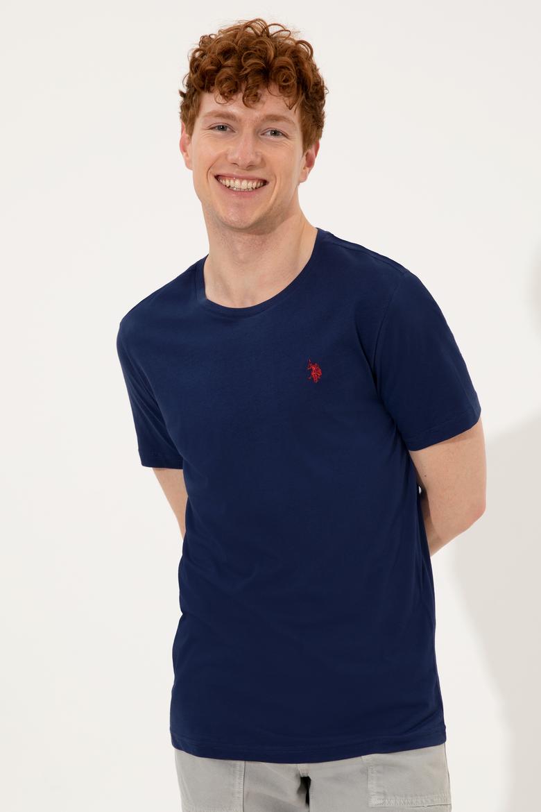 Erkek Lacivert Bisiklet Yaka Basic T-Shirt - 50248521016