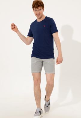 Erkek Lacivert Bisiklet Yaka Basic T-Shirt - 50248521016