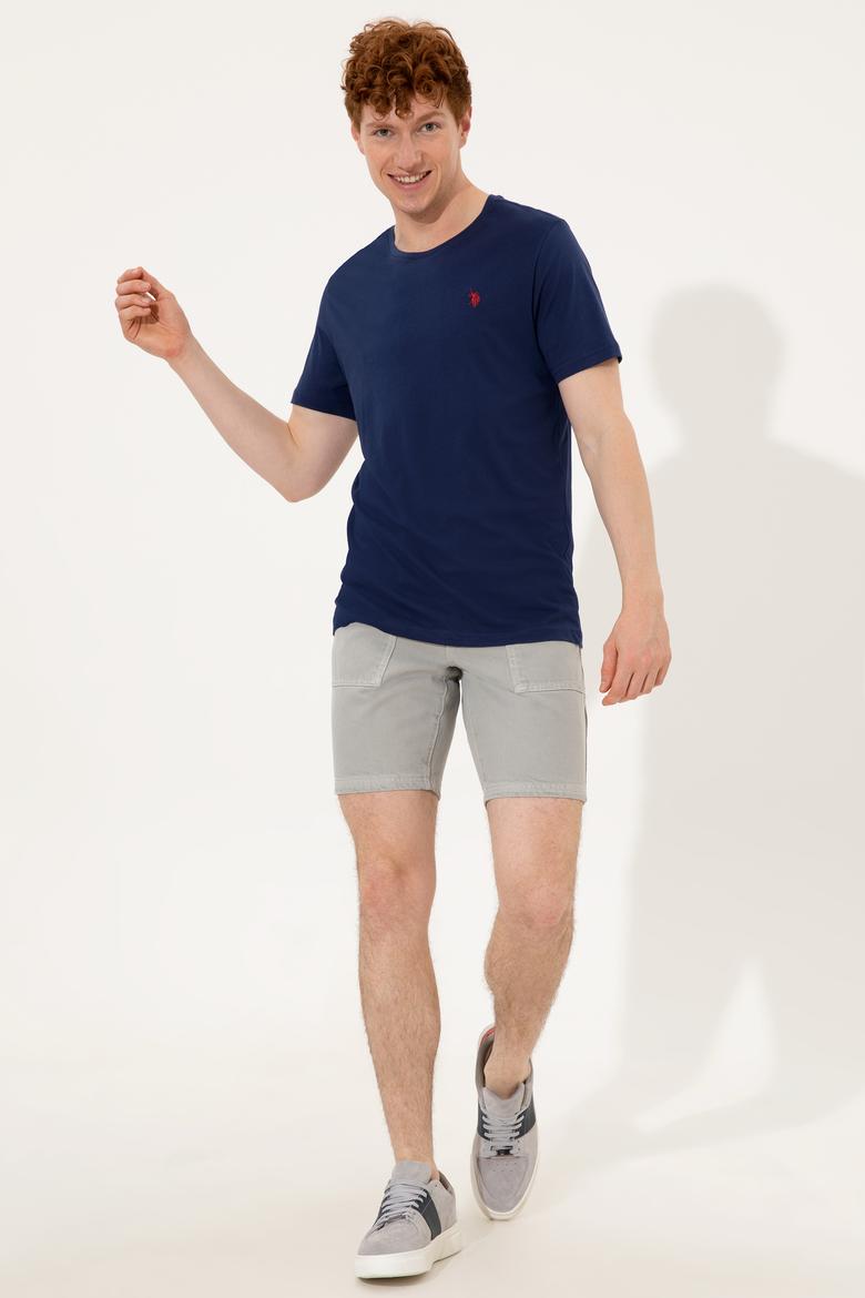 Erkek Lacivert Bisiklet Yaka Basic T-Shirt - 50248521016