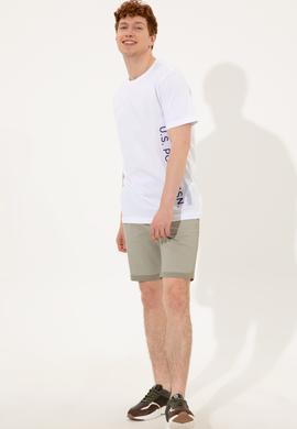 Erkek Beyaz Bisiklet Yaka Tişört - 50248615002