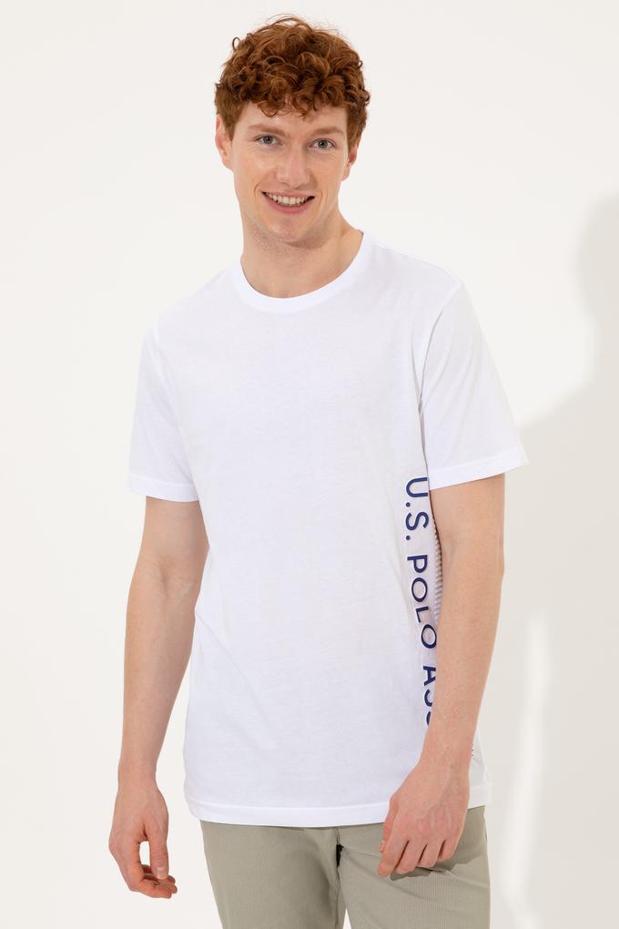 Erkek Beyaz Bisiklet Yaka Tişört