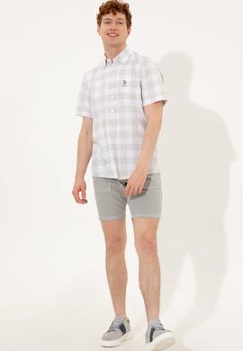 Erkek Haki Kısa Kollu Gömlek - 50251774011