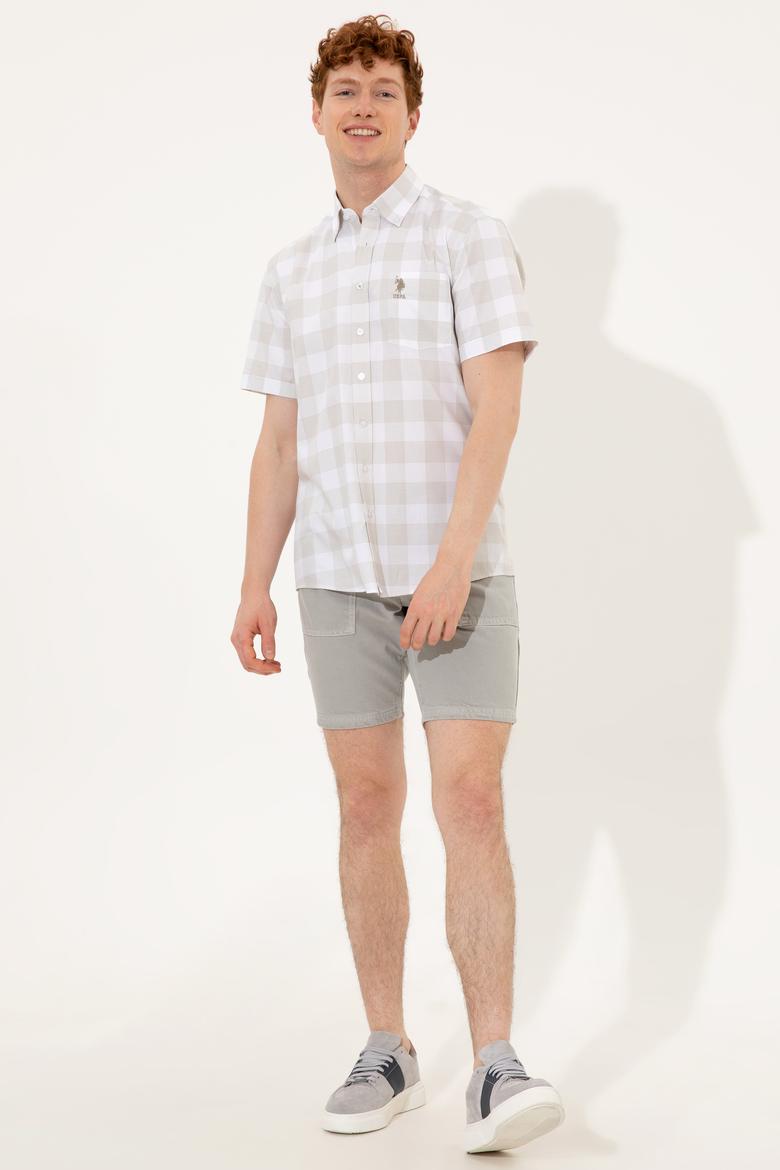 Erkek Haki Kısa Kollu Gömlek - 50251774011