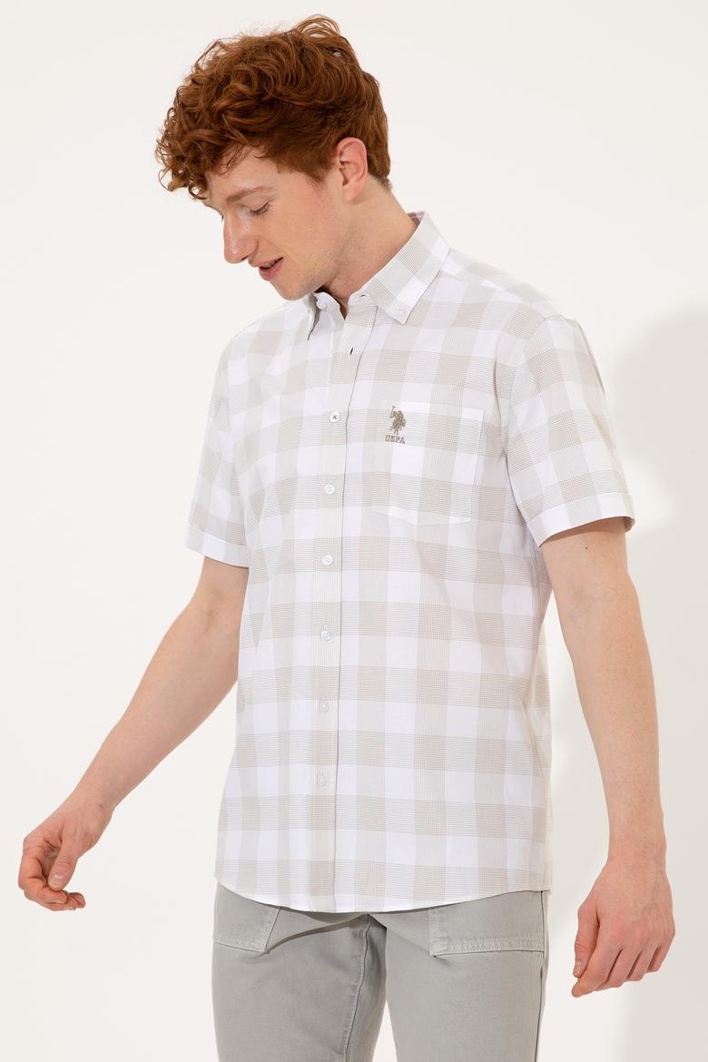 Erkek Haki Kısa Kollu Gömlek - 50251774011