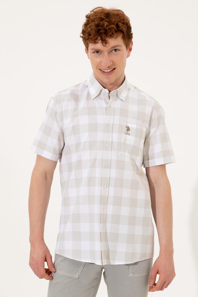 Erkek Haki Kısa Kollu Gömlek