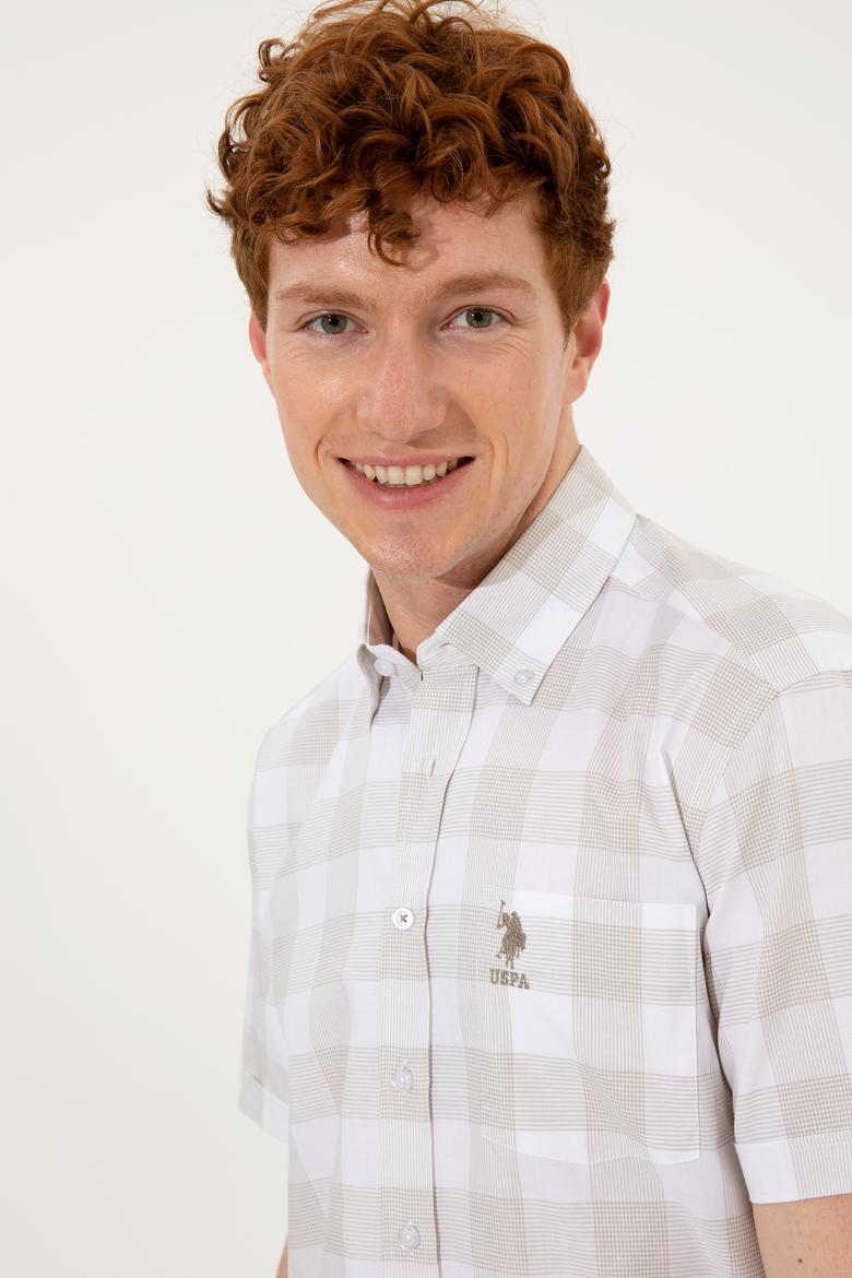 Erkek Haki Kısa Kollu Gömlek - 50251774011