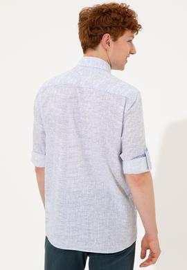 Erkek Mavi Uzun Kollu Gömlek - 50246334008