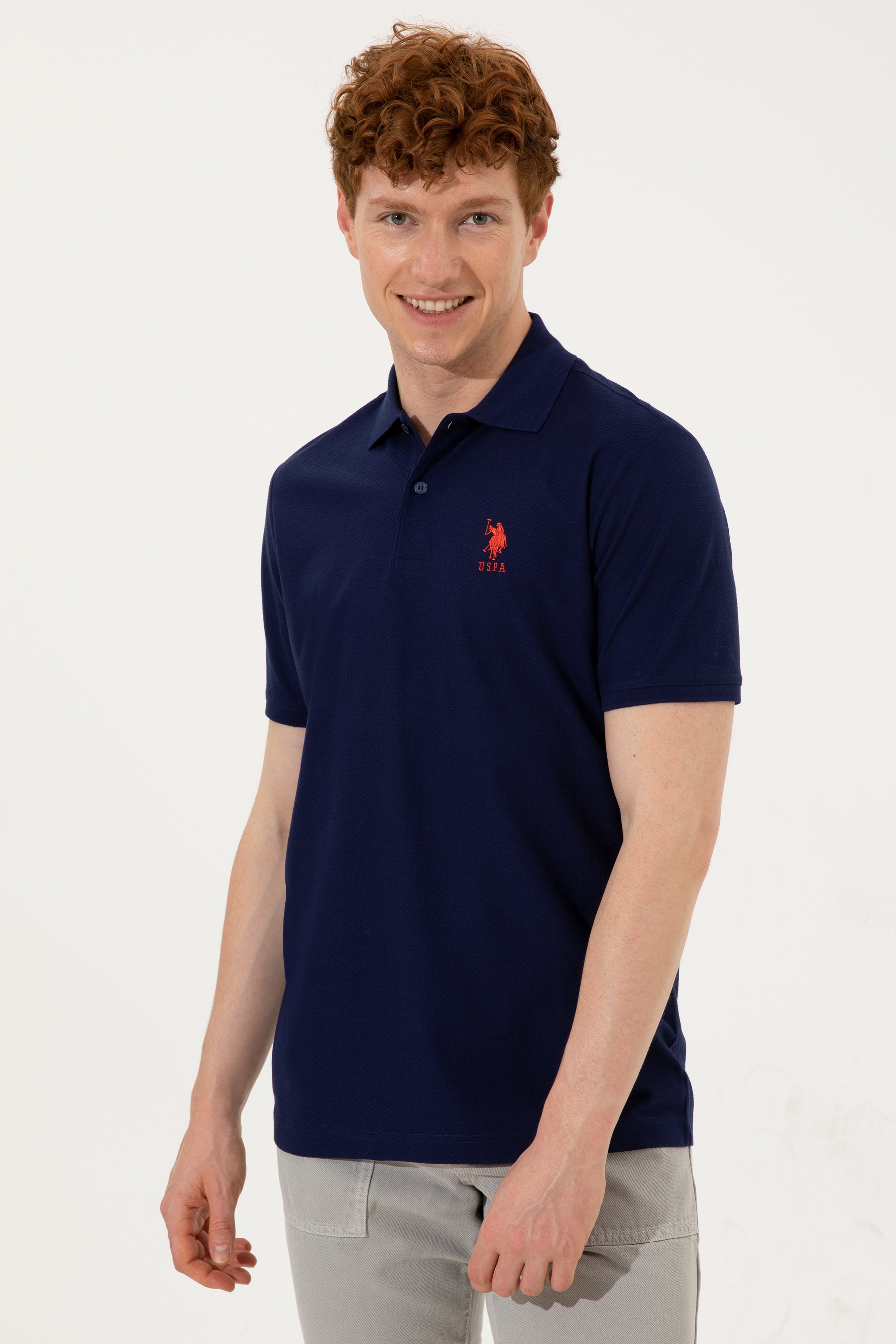 Erkek Lacivert Polo Yaka T-Shirt - Image 2