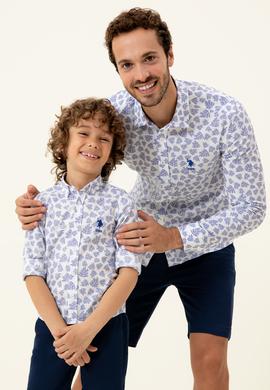 Erkek Çocuk Mavi Uzun Kollu Gömlek - 50247648016