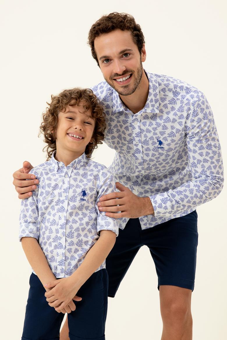 Erkek Çocuk Mavi Uzun Kollu Gömlek