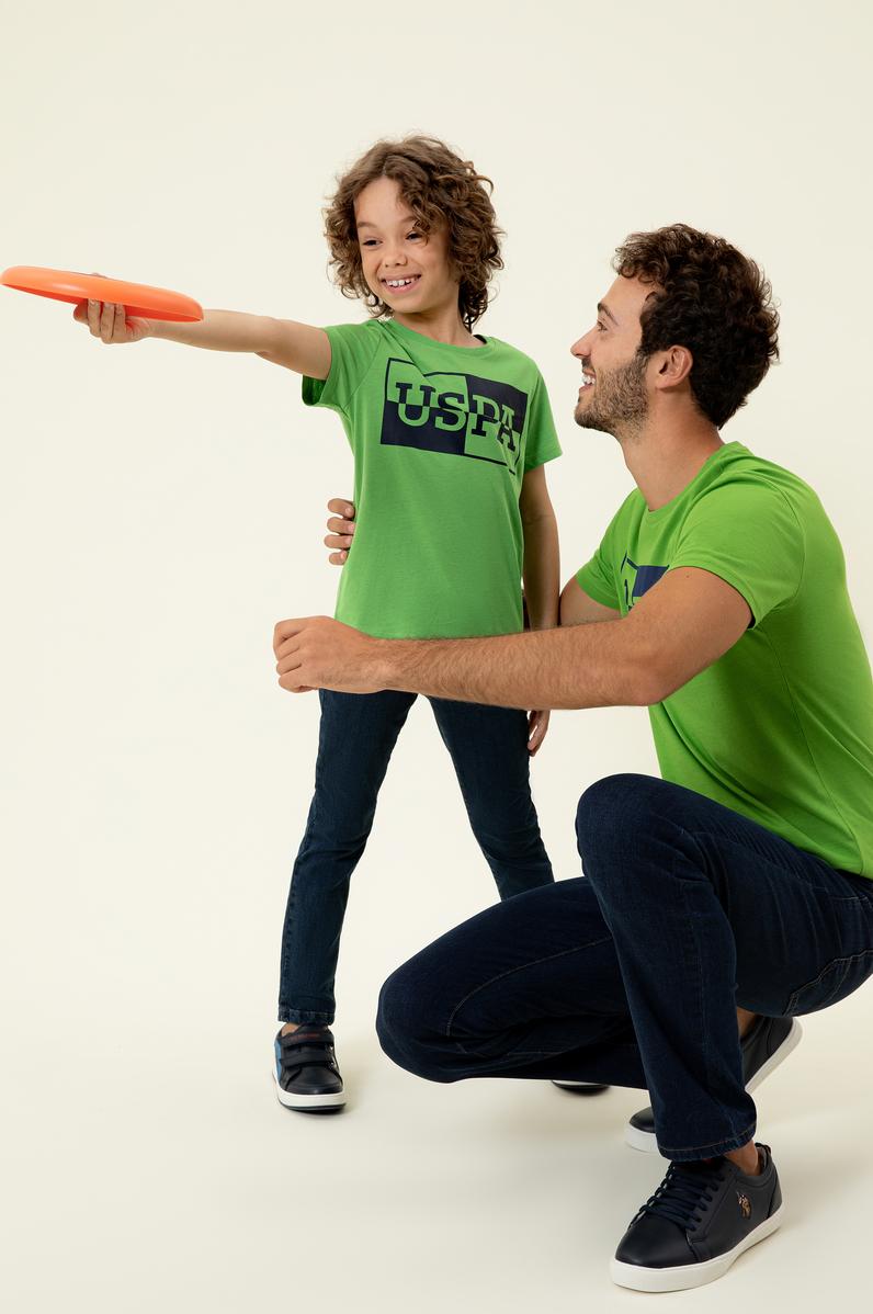 Erkek Elma Yeşili Bisiklet Yaka Tişört