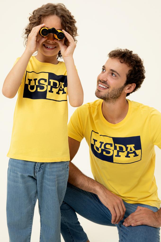 Erkek Açık Sarı Bisiklet Yaka T-Shirt