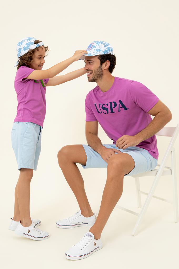 Erkek Menekşe Basic Bisiklet Yaka Tişört