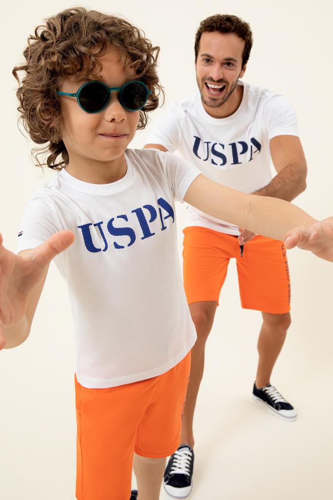 Çocuk Beyaz Bisiklet Yaka Tişört