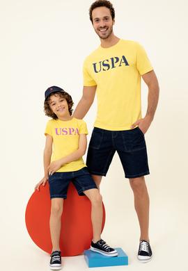 Erkek Açık Sarı Basic Bisiklet Yaka Tişört - 50248569139