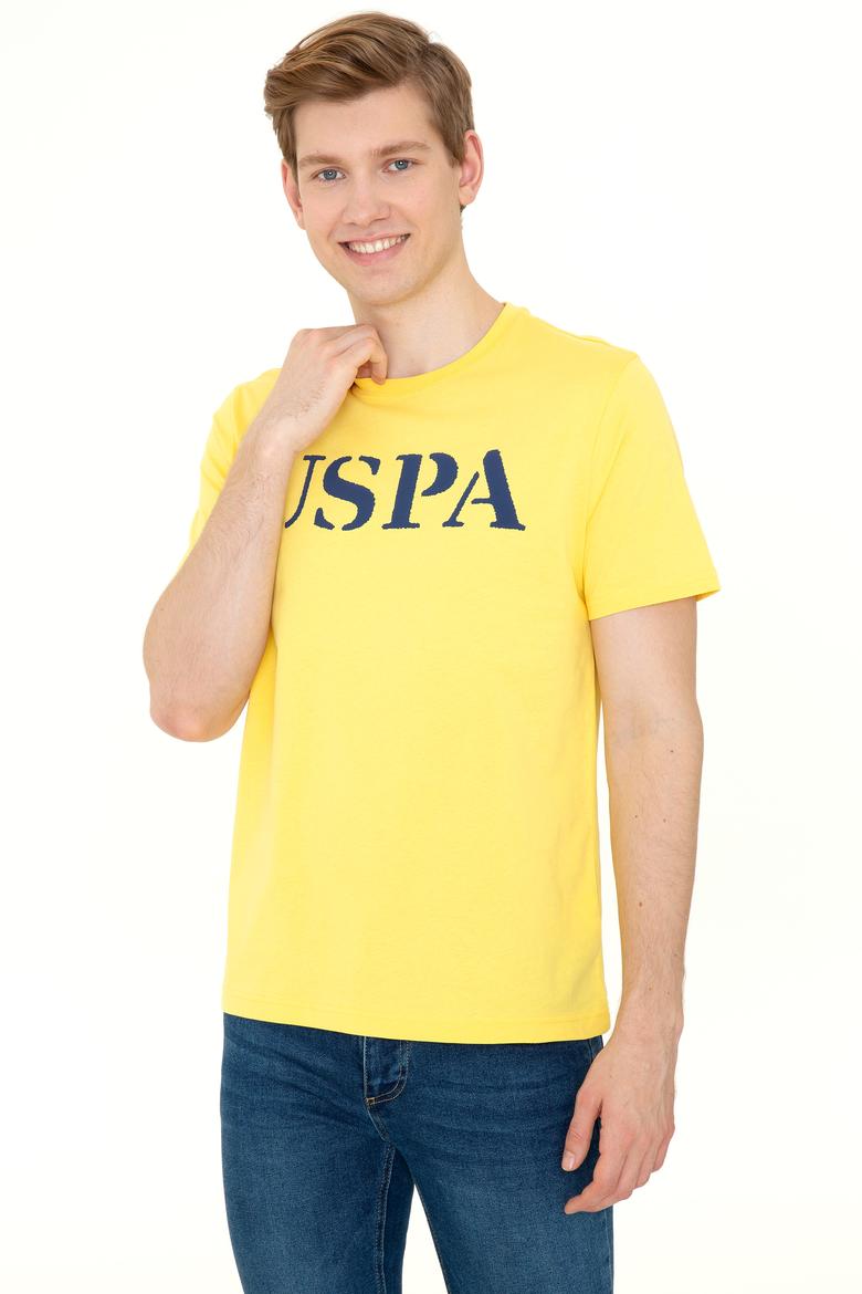 Erkek Açık Sarı Basic Bisiklet Yaka Tişört - 50248569139