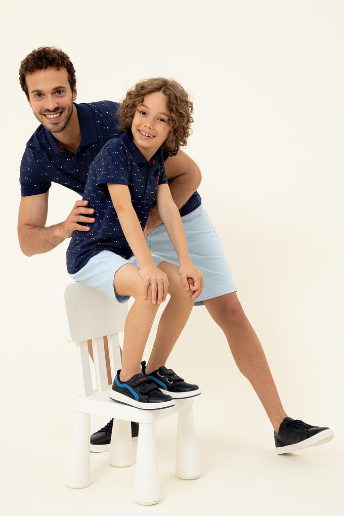 Erkek Çocuk Açık Mavi Dokuma Şort