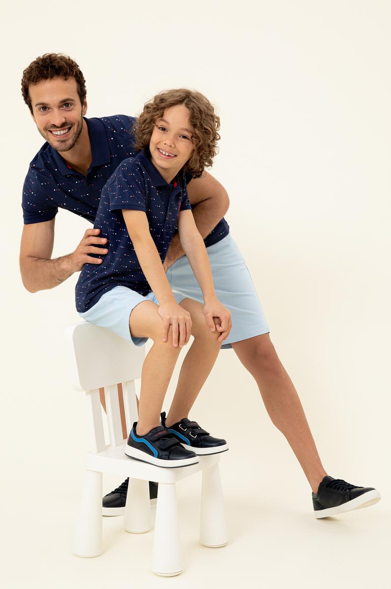 Erkek Çocuk Açık Mavi Dokuma Şort