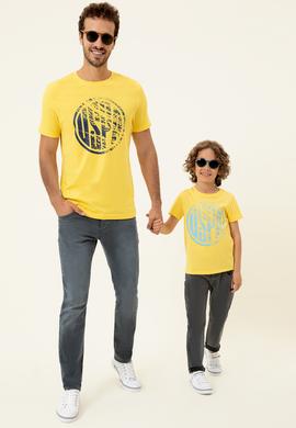 Çocuk Açık Sarı Bisiklet Yaka Tişört - 50247353050