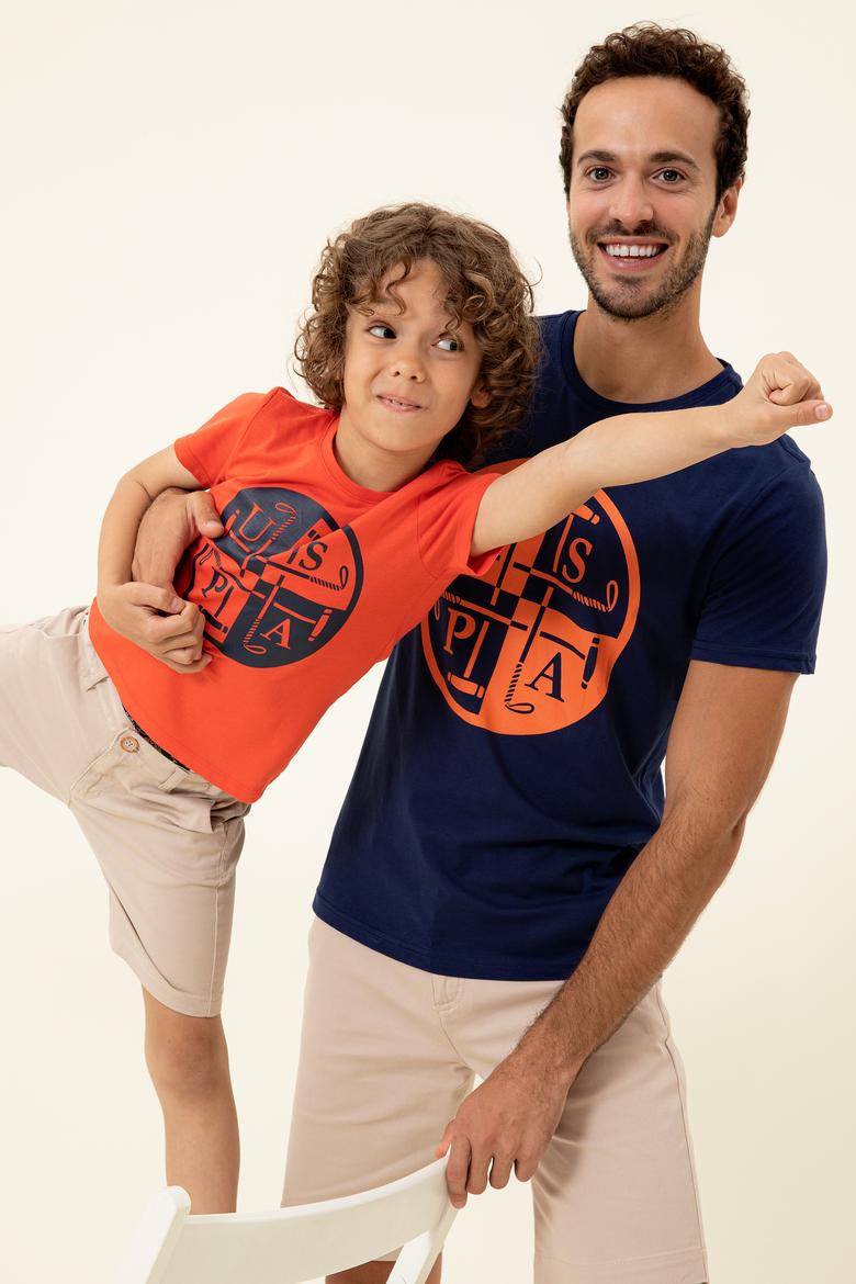 Çocuk Kırmızı Bisiklet Yaka Tişört