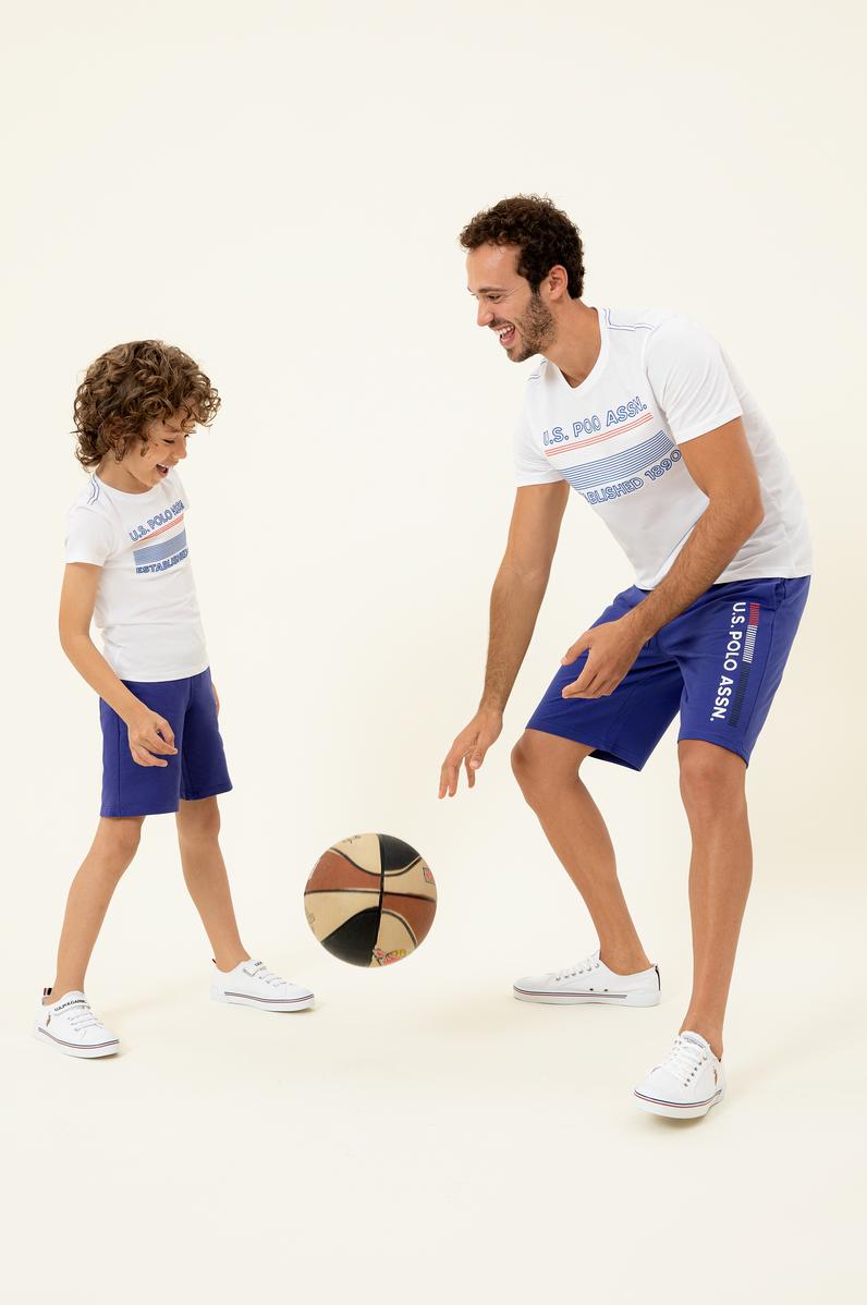 Erkek Beyaz Bisiklet Yaka Tişört