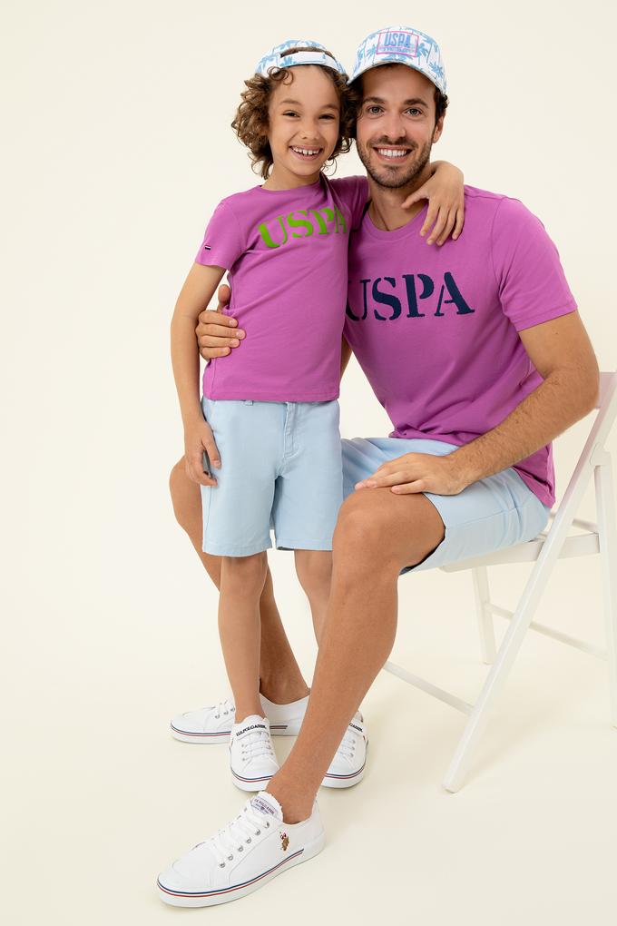 Çocuk Menekşe Bisiklet Yaka Tişört