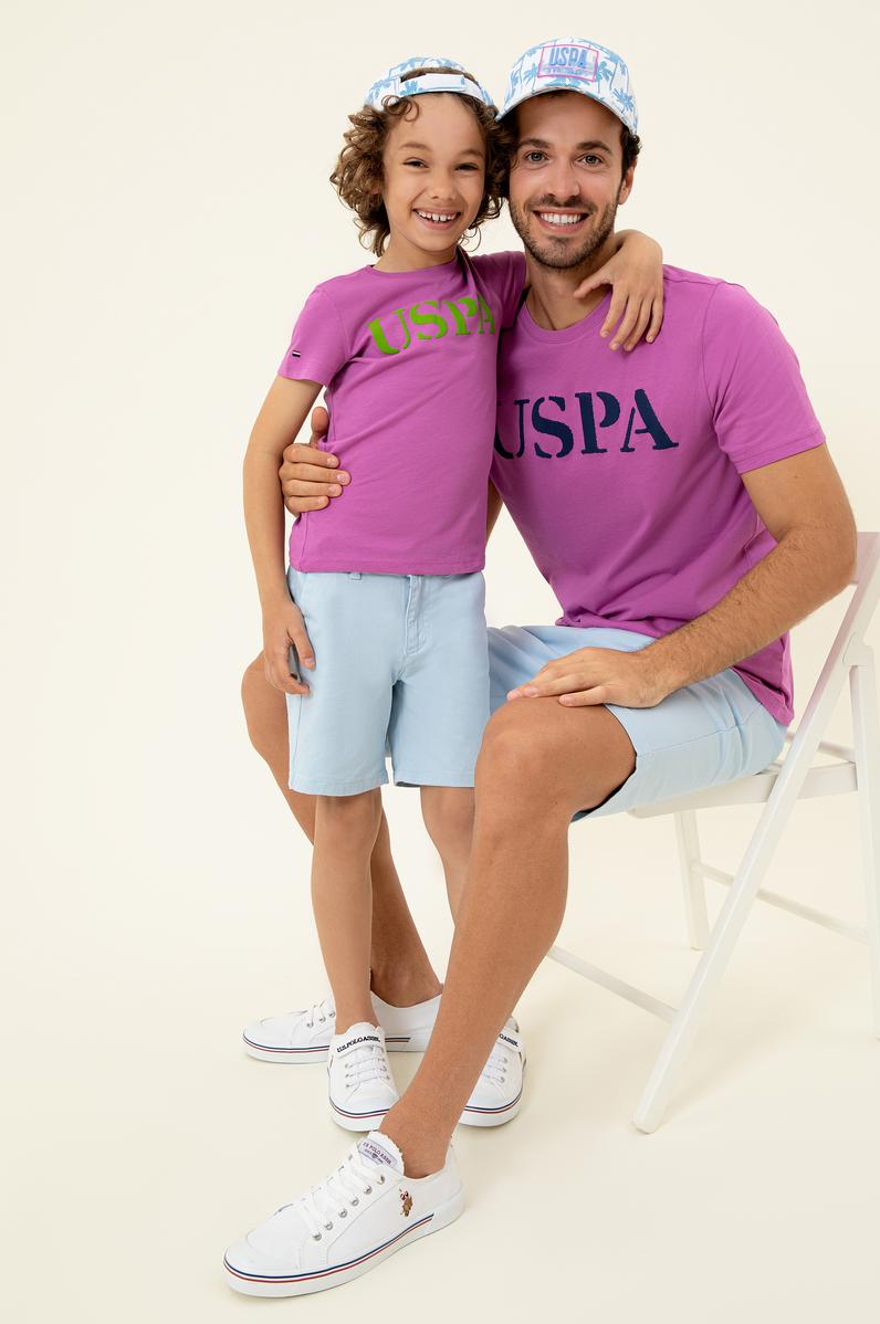 Çocuk Menekşe Bisiklet Yaka Tişört