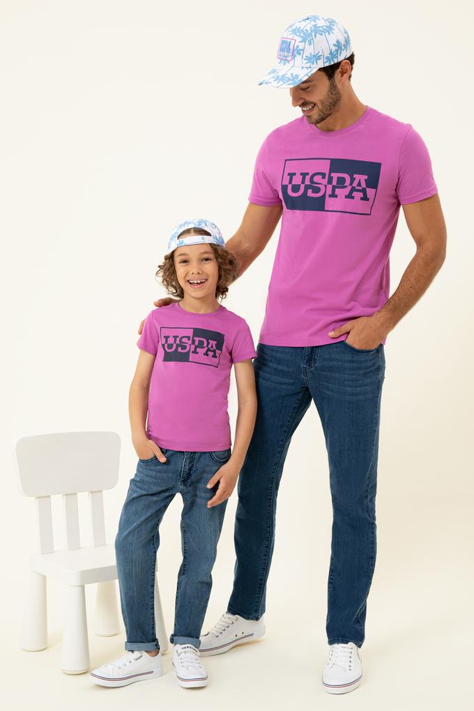 Erkek Menekşe Bisiklet Yaka Tişört