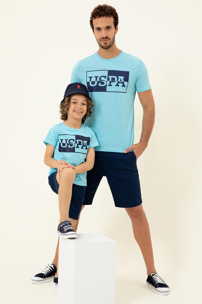 Erkek Turkuaz Bisiklet Yaka Tişört