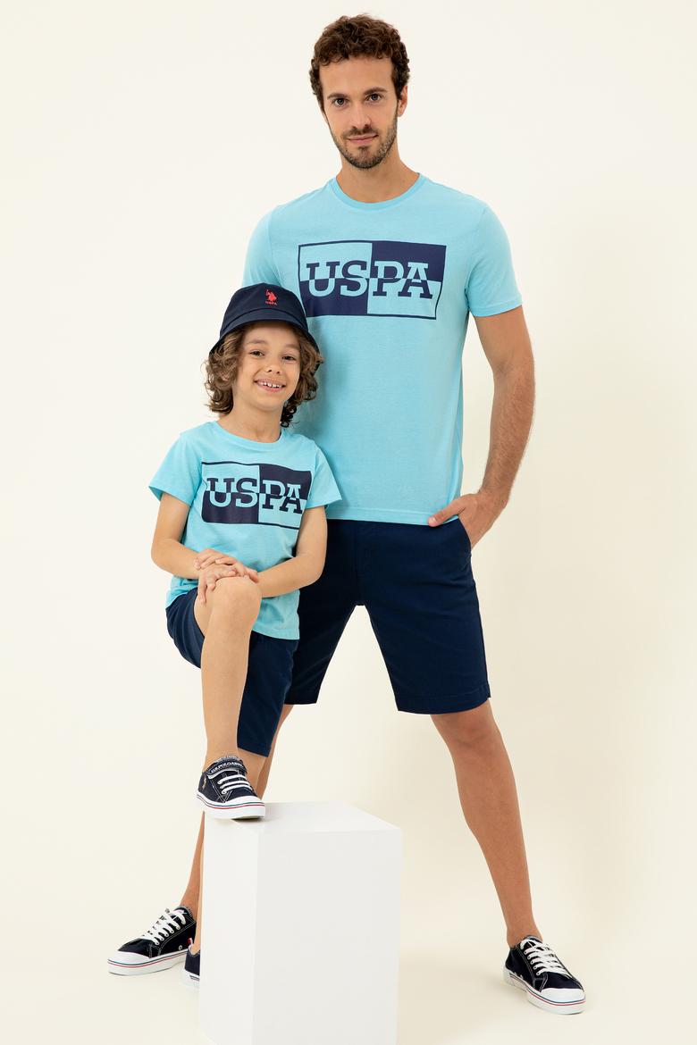 Erkek Turkuaz Bisiklet Yaka Tişört