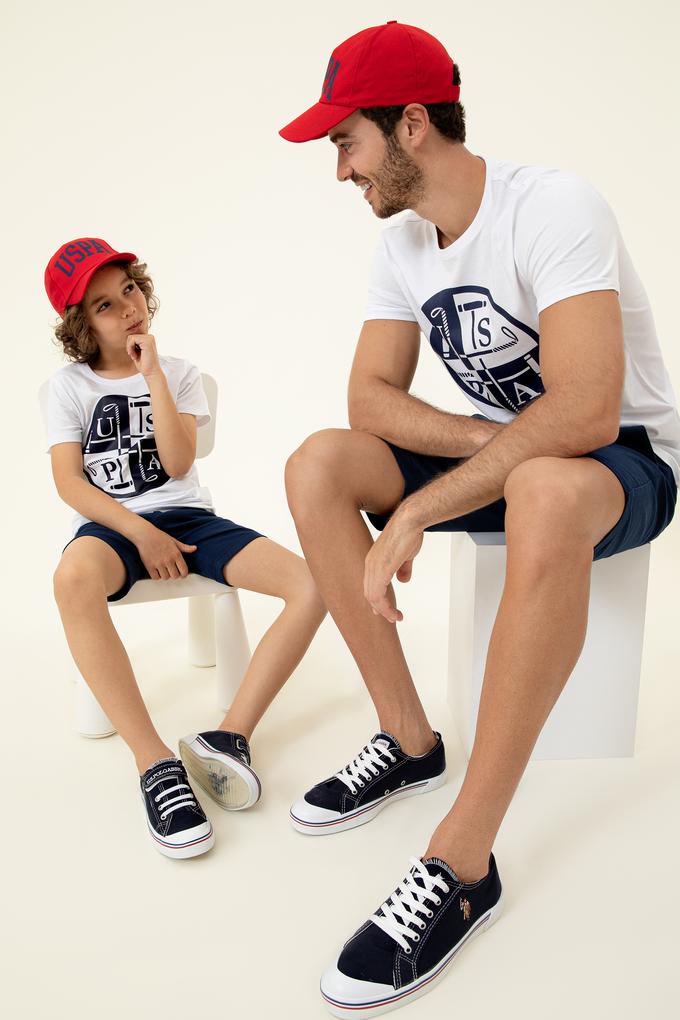 Erkek Beyaz Bisiklet Yaka T-Shirt