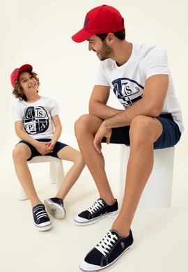 Çocuk Beyaz Bisiklet Yaka Tişört - 50247336002