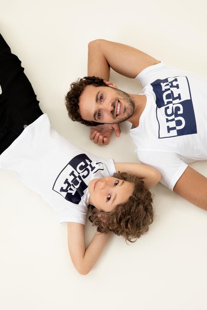 Çocuk Beyaz Bisiklet Yaka Tişört