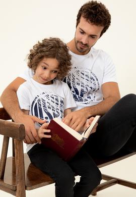 Çocuk Beyaz Bisiklet Yaka Tişört - 50247353006