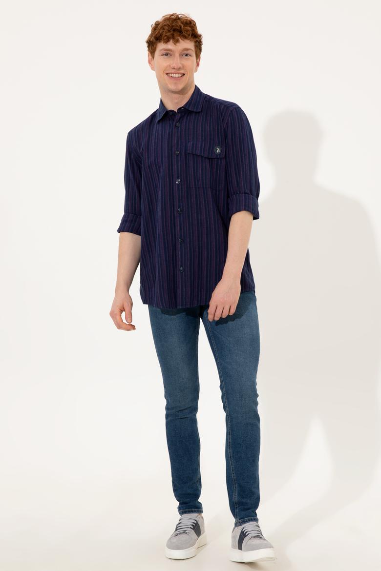 Erkek Mavi Jean Gömlek - 50246615005