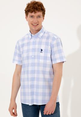 Erkek Mavi Kısa Kollu Gömlek - 50251774005