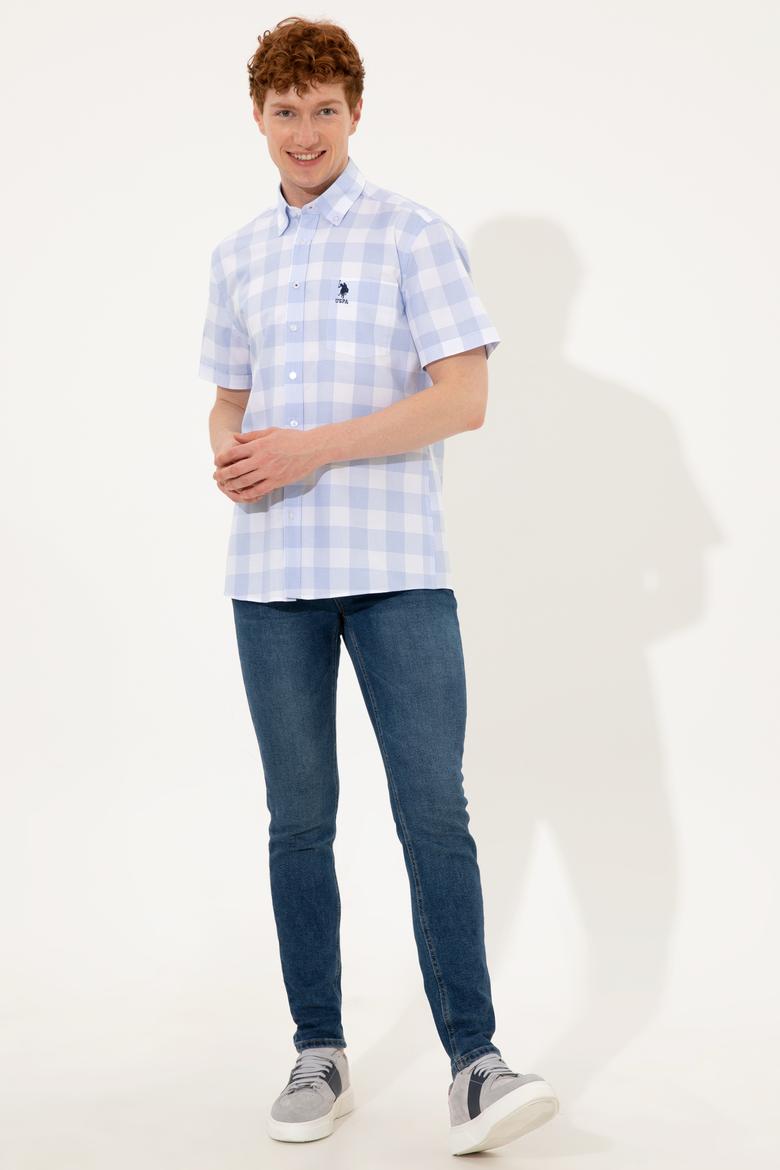 Erkek Mavi Kısa Kollu Gömlek - 50251774005