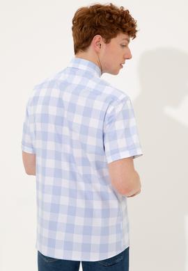 Erkek Mavi Kısa Kollu Gömlek - 50251774005
