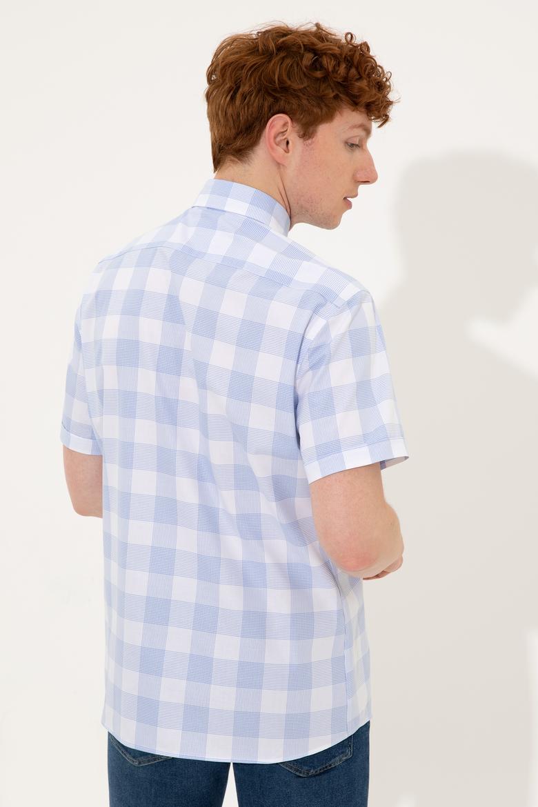 Erkek Mavi Kısa Kollu Gömlek - 50251774005